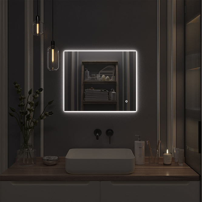 Зеркало с подсветкой СИРИУС (50*60 / 60*50) / универсальное/ AQUA DE MARCO