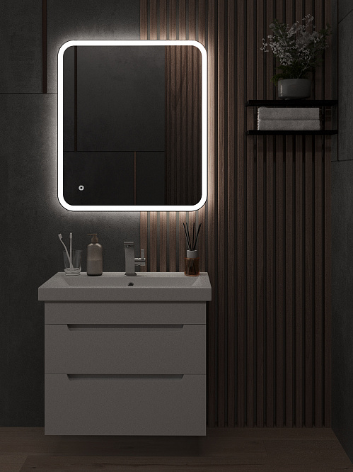 Зеркало с подсветкой КАПЕЛЛА (70*80 /80*70) /универсальное/ AQUA DE MARCO