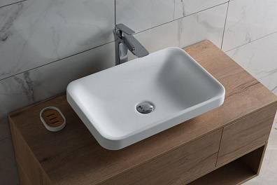 Alparini Vita 55см Solid Surface раковина накладная матовая